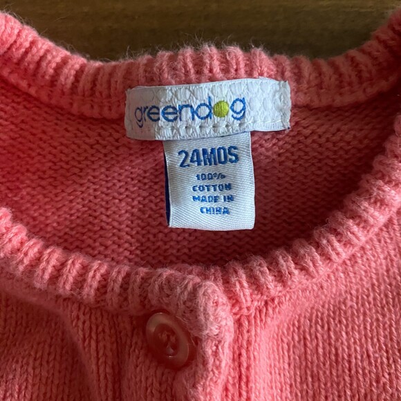Greendog Coral Flower Cardigan Sweater Girls’ 24 Months - Picture 3 of 7